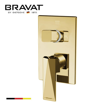 Fontana Bravat FS-9564 Brushed Gold Wall-Mounted Rainfall Mixer Shower Set