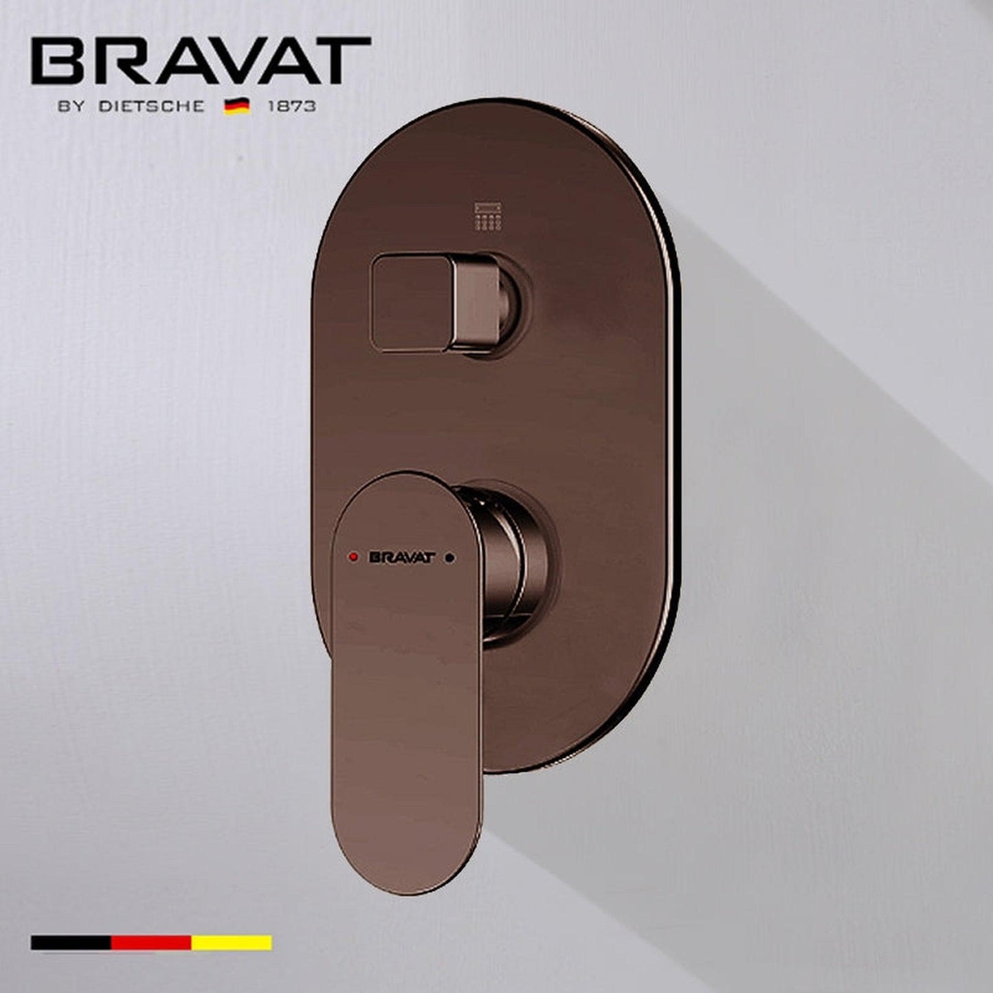 Fontana Bravat Light Oil Rubbed Bronze Round Ceiling Mounted LED Rainfall Shower System With Hand Shower