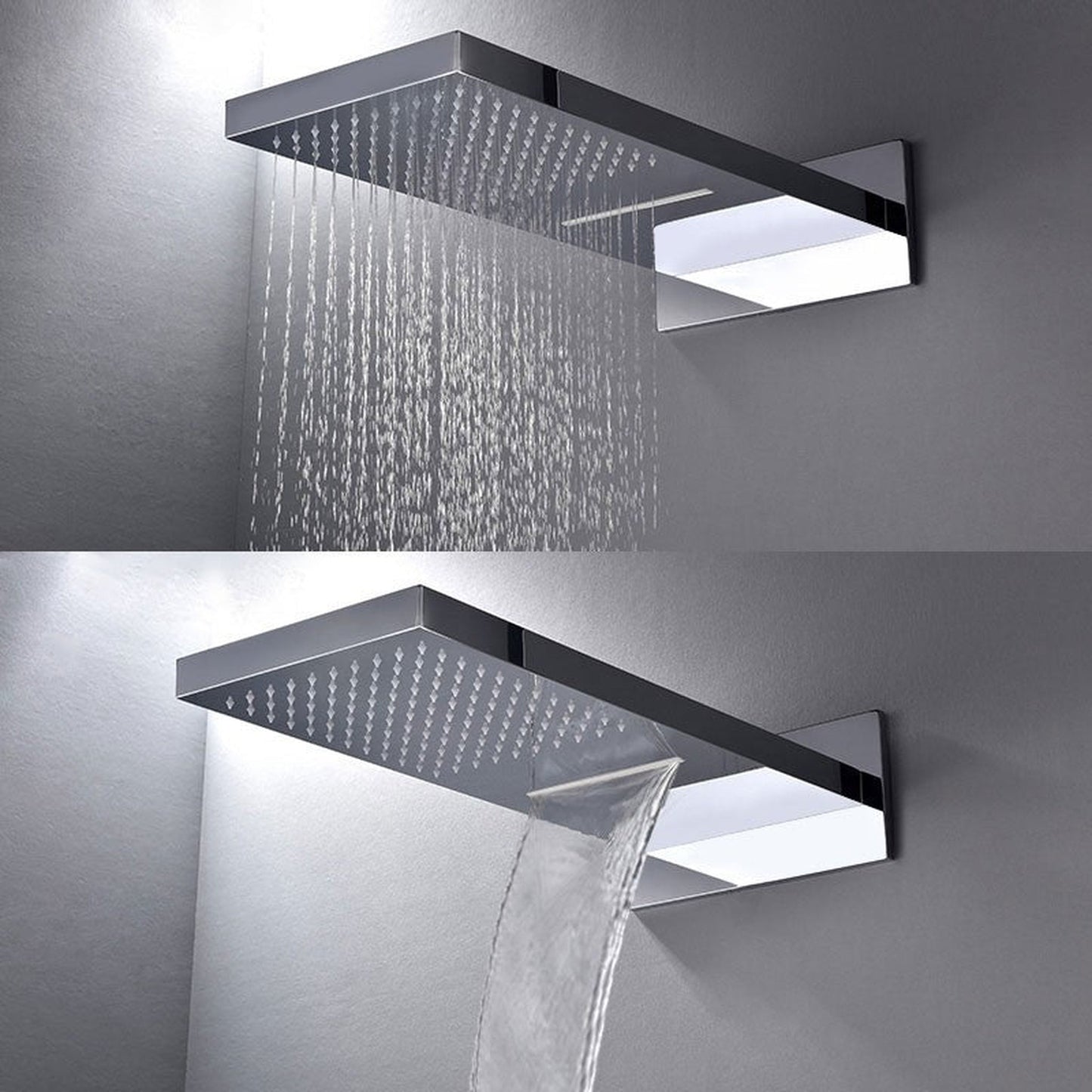 Fontana Chrome Wall-Mounted Shower System With 6-Massages Body Sprays