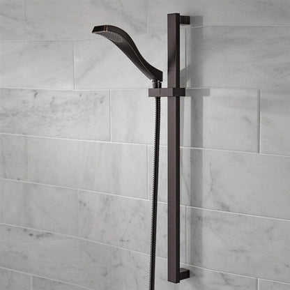 Fontana Creative Luxury Matte Black Square Wall-Mounted Shower Head Rainfall Shower System With 3-Way Touch Button Thermostatic Concealed Brass Mixer and Hand Shower