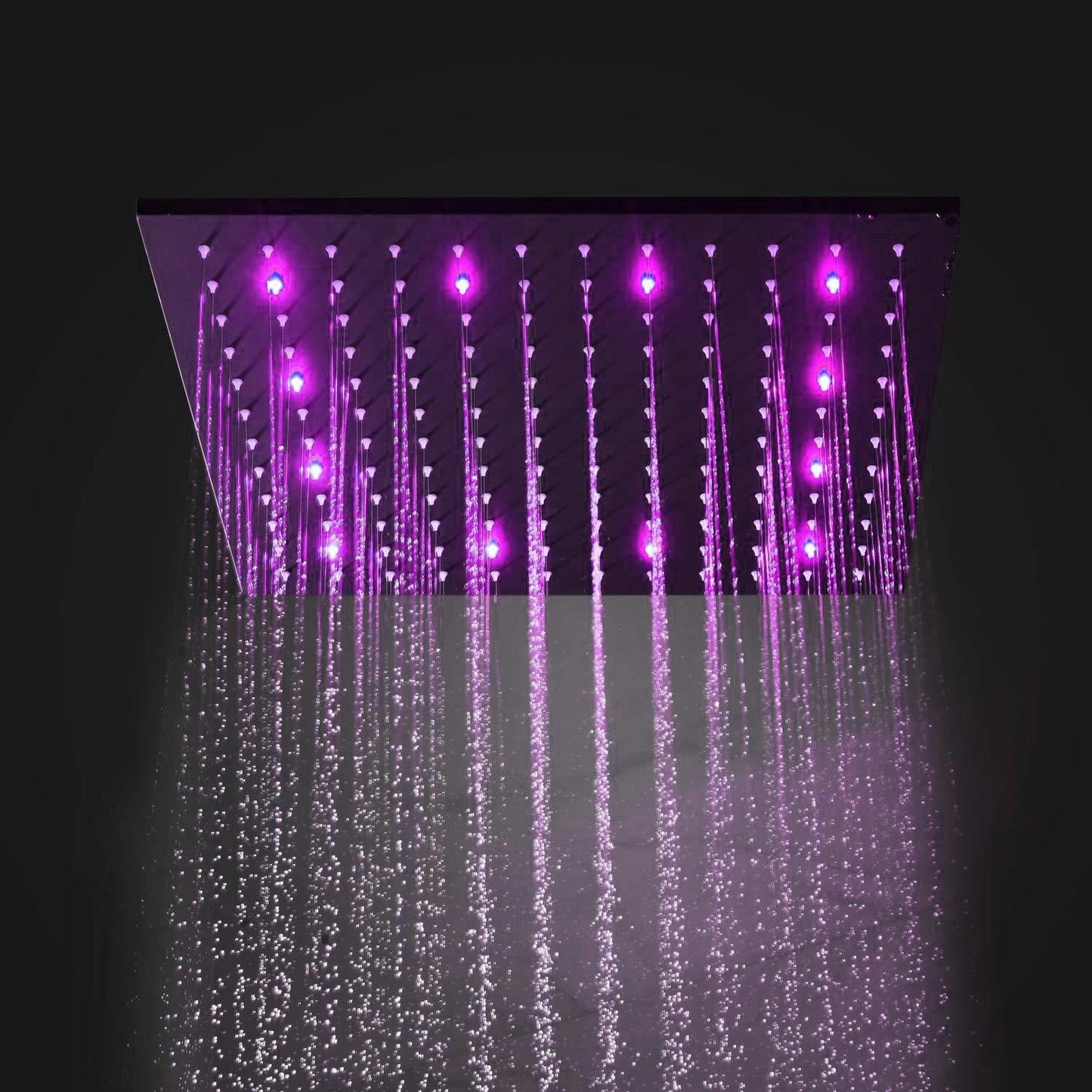 Fontana Deauville Chrome Ceiling Mounted Thermostatic LED Rainfall Shower System With 6-Body Jets and Hand Shower