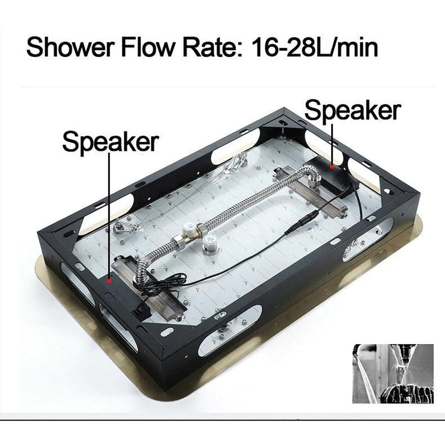 Fontana Deauville Gold Ceiling Mounted Touch Panel Controlled Smart Musical LED Rainfall Waterfall Shower System With Hand Shower