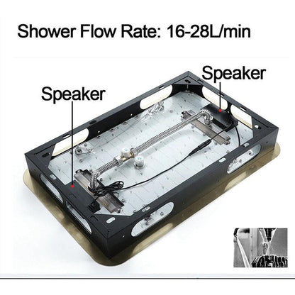 Fontana Deauville Gold Ceiling Mounted Touch Panel Controlled Smart Musical LED Rainfall Waterfall Shower System With Hand Shower