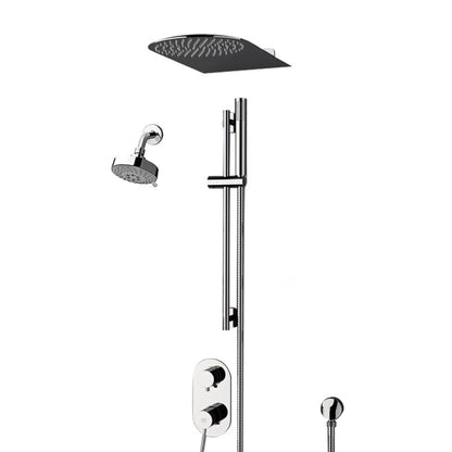 Fontana Deluxe Creative Luxury 24" Chrome Wall-Mounted Dual Shower Head Rainfall Shower System With Hand Shower