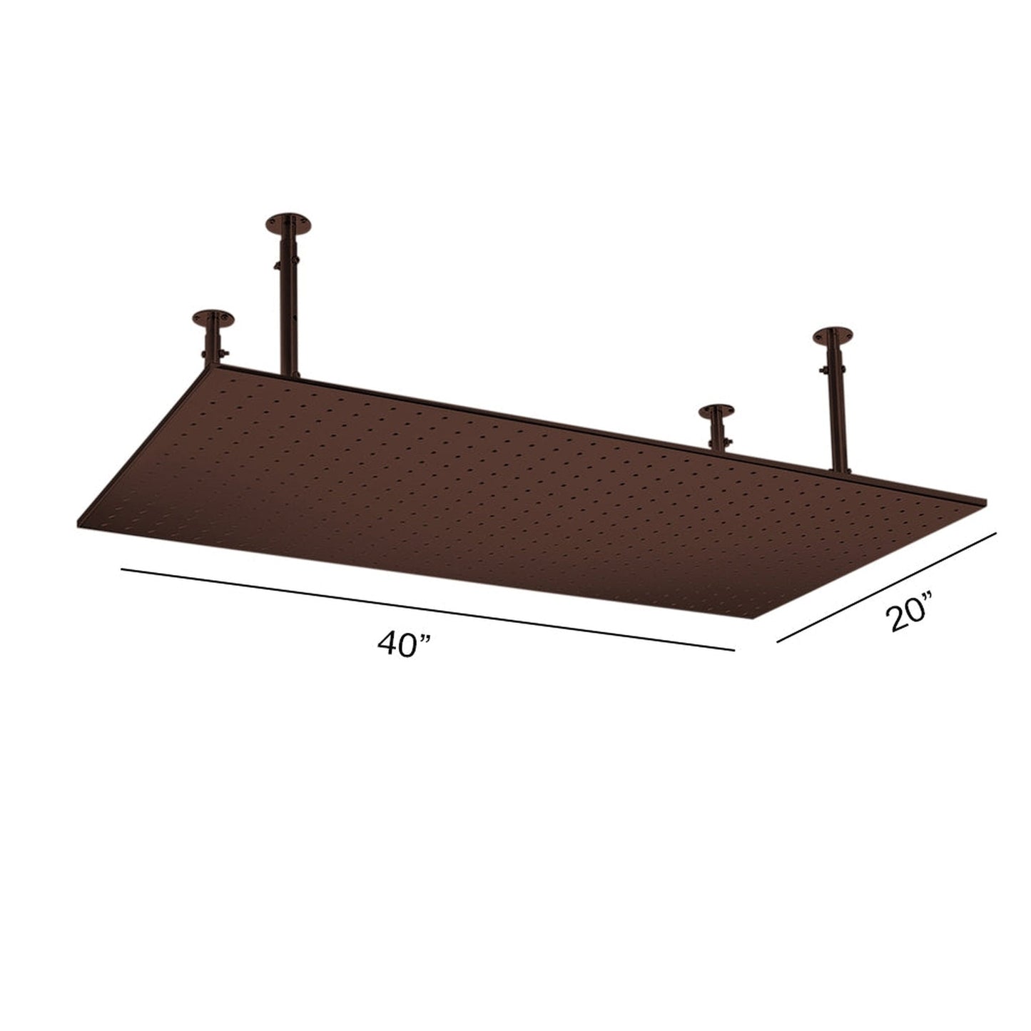 Fontana Diadema Creative Luxury Large Light Oil Rubbed Bronze Rectangular Ceiling Mounted LED Solid Brass Shower Head Rain Shower System With 6-Jet Body Sprays and Hand Shower