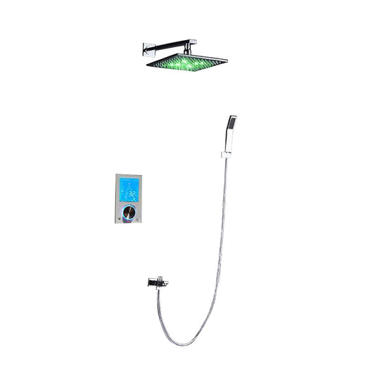 Fontana Flavia 16" Wall-Mounted Digital Color Changing LED Shower Set With Hand Shower