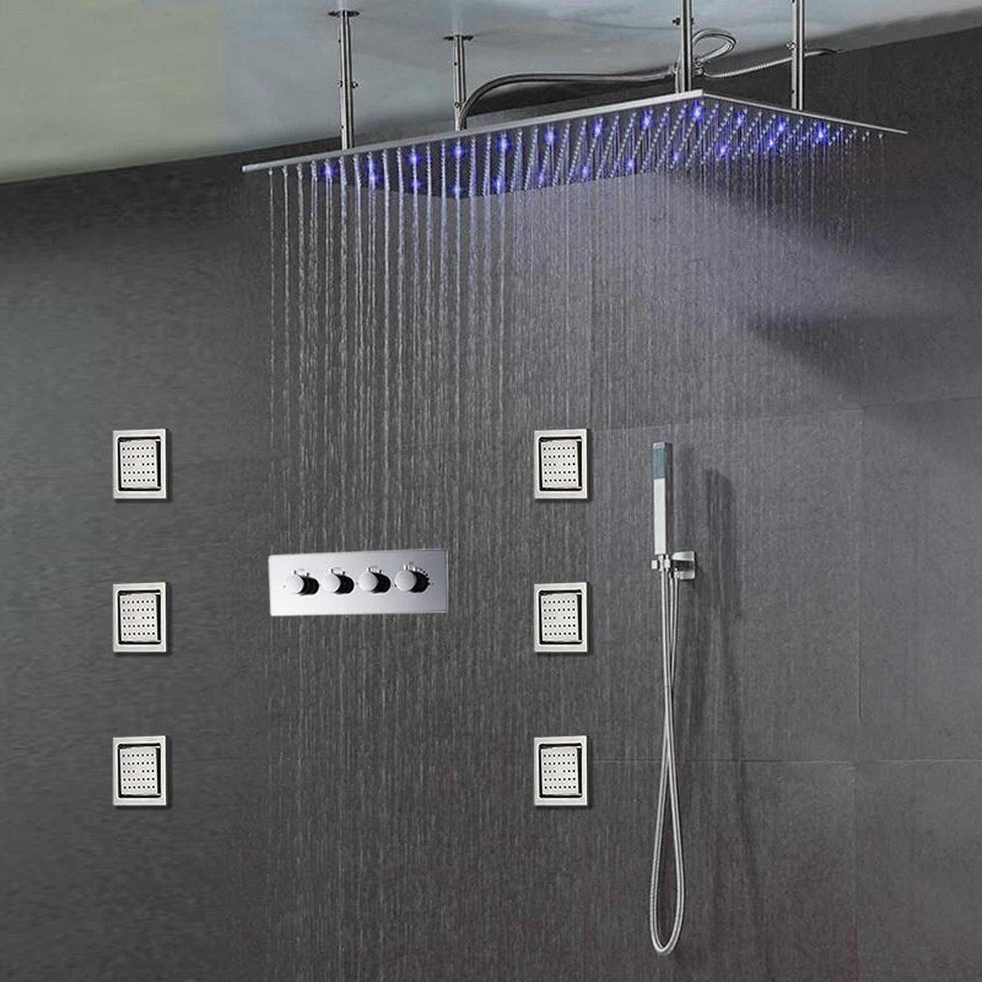 Fontana Lima Chrome Luxury Stainless Steel Shower Set