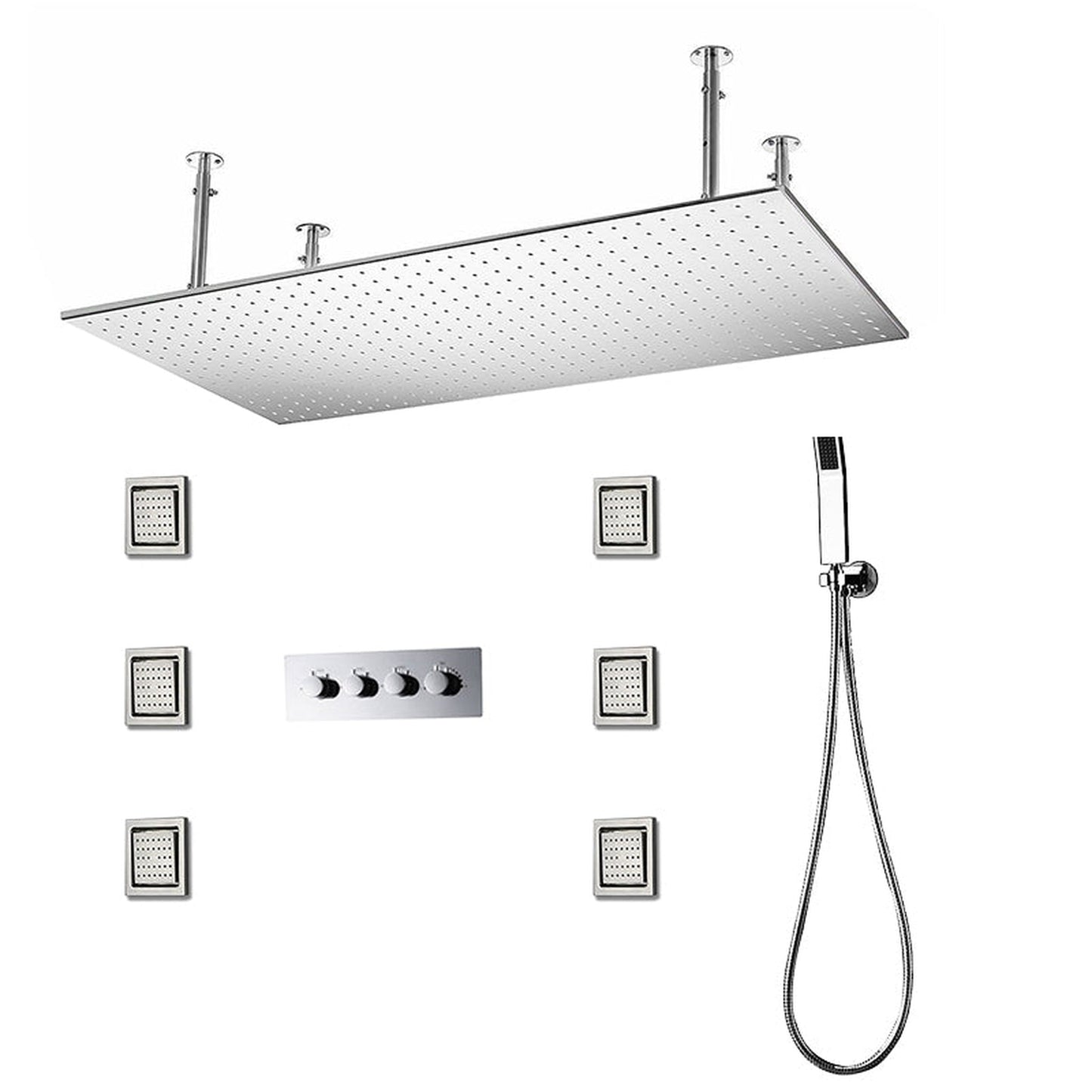 Fontana Lima Chrome Luxury Stainless Steel Shower Set