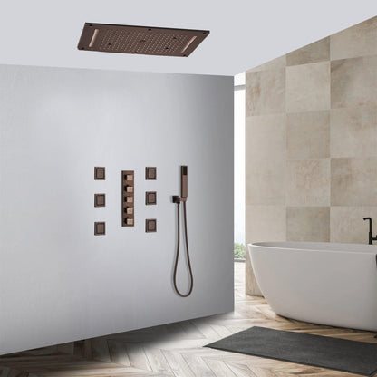 Fontana Lima Light Oil Rubbed Bronze Rainfall Waterfall Shower System