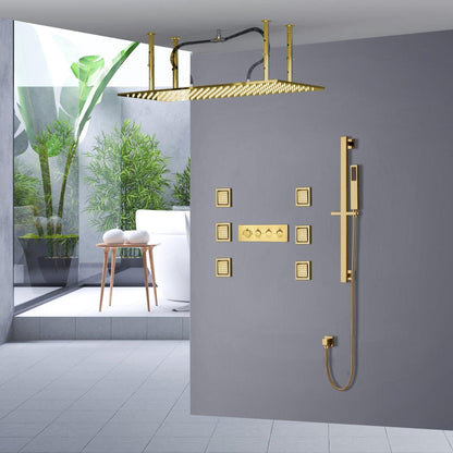 Fontana Lima Luxury Gold Stainless Steel Shower Set