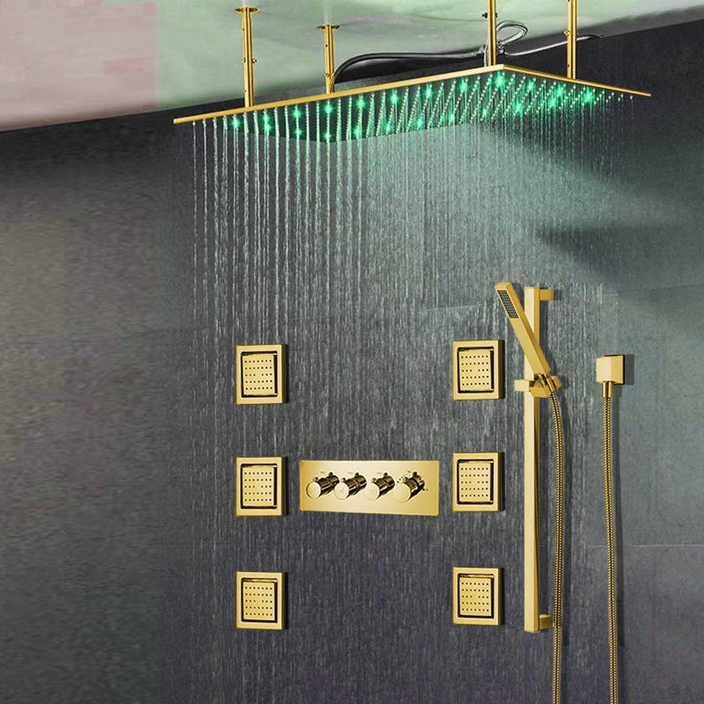 Fontana Lima Luxury Gold Stainless Steel Shower Set