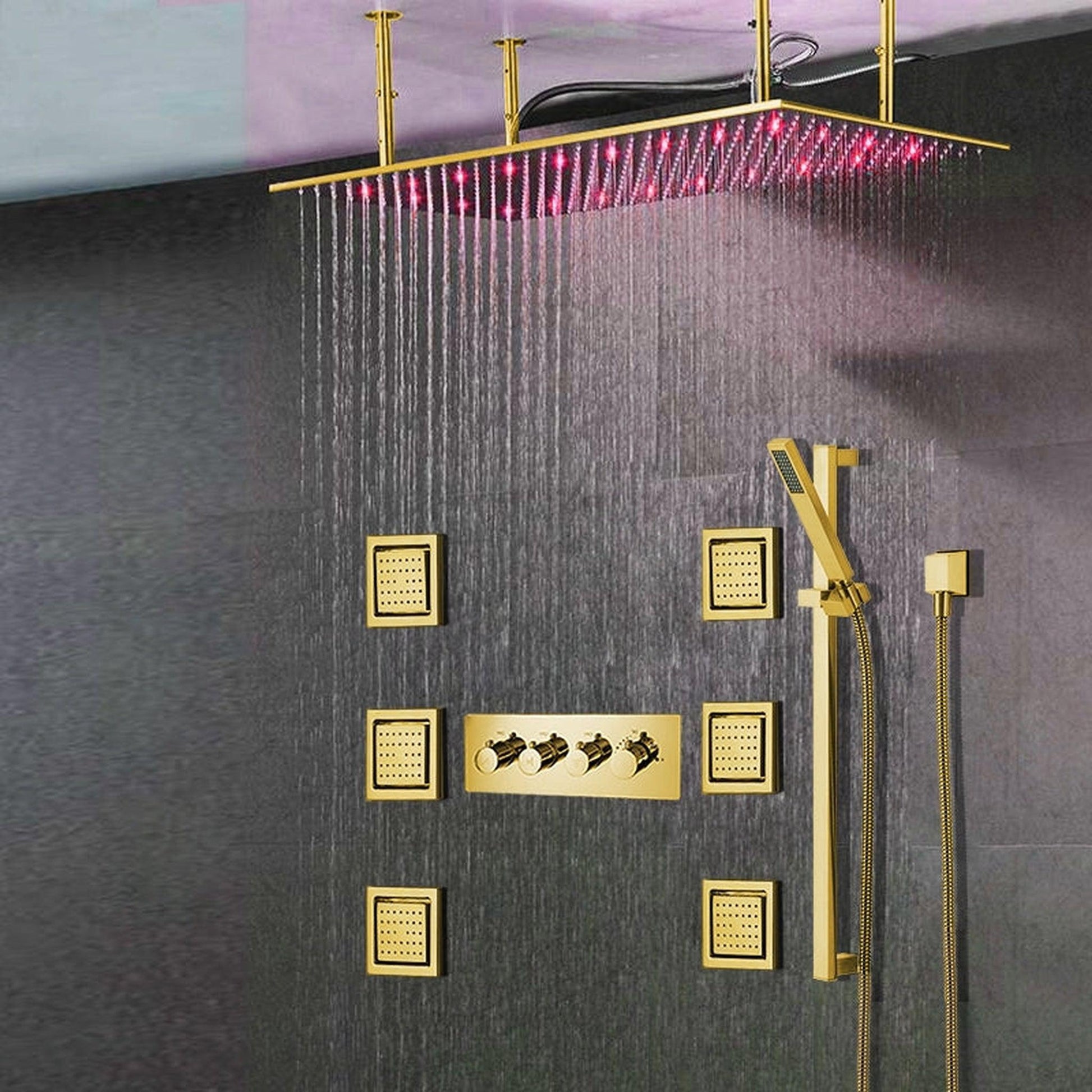 Fontana Lima Luxury Gold Stainless Steel Shower Set