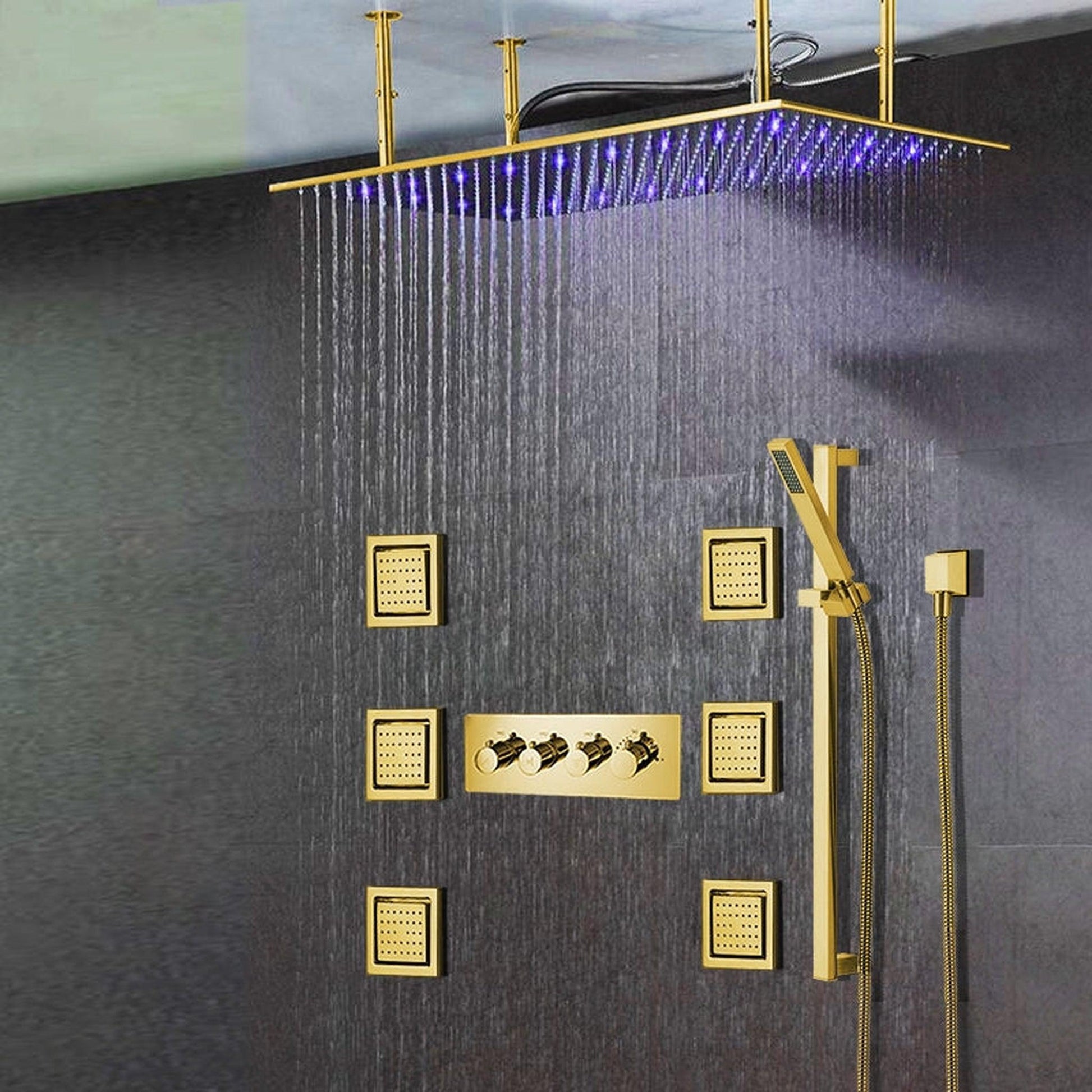 Fontana Lima Luxury Gold Stainless Steel Shower Set