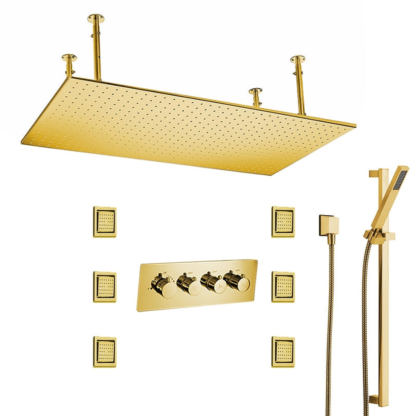 Fontana Lima Luxury Gold Stainless Steel Shower Set