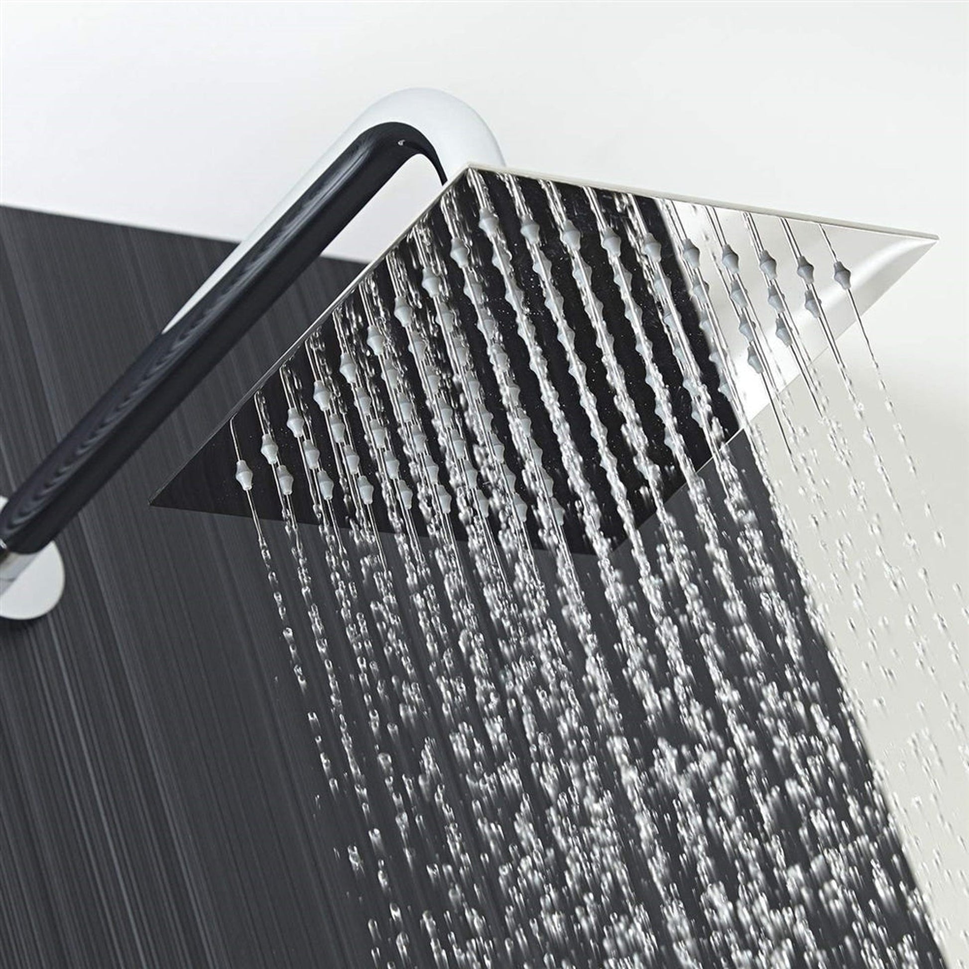 Fontana Liverpool Chrome 10" Wall-Mounted Thermostatic Rainfall Shower System With Water Power LED Lights and Hand Shower