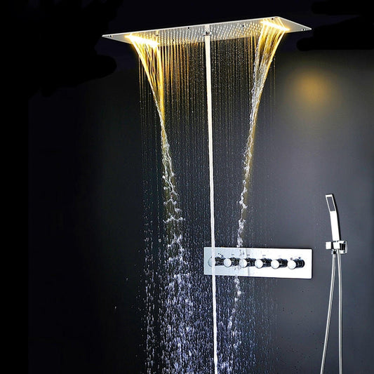 Fontana Livorno Chrome Recessed Rainfall LED Shower System