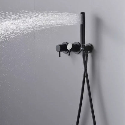 Fontana Milan Matter Black 5 Functions Modern Design Ceiling Thermostatic Rainfall Shower Set With Hand Shower