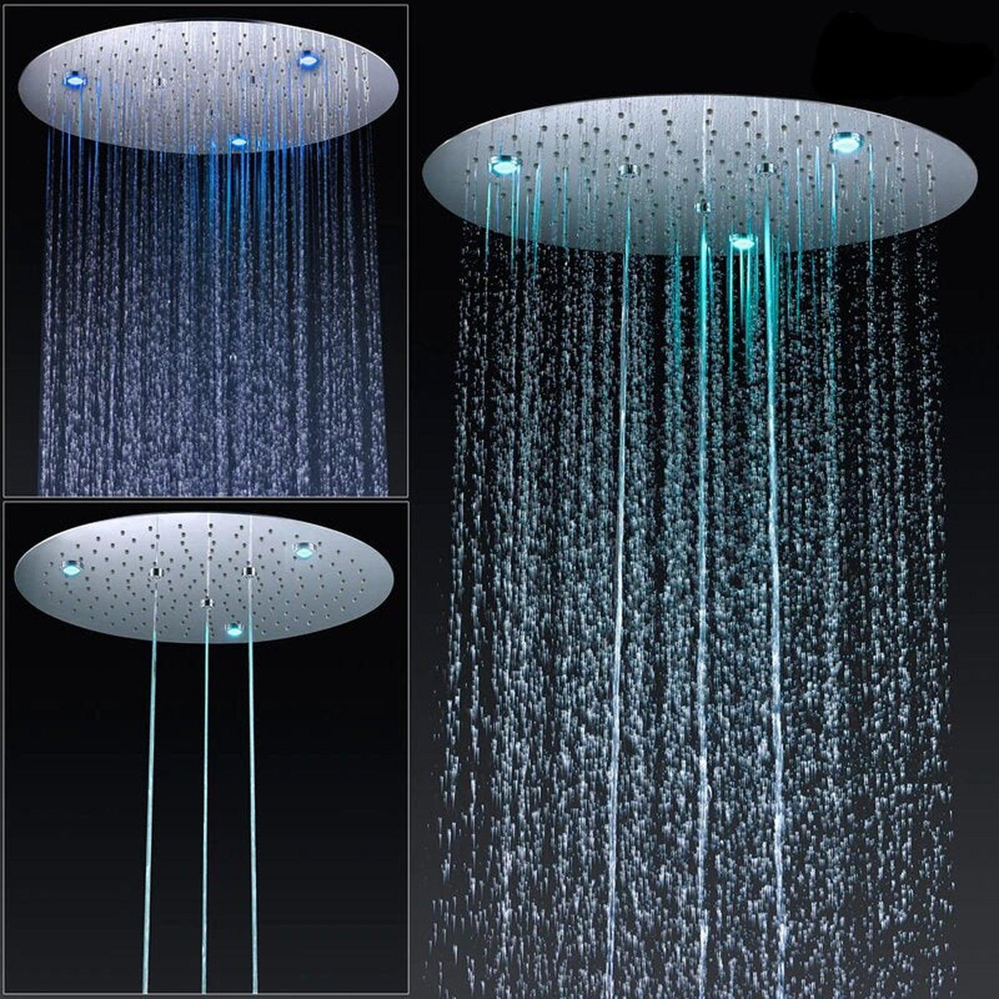 Fontana Milan Polished Chrome Round Ceiling Mounted Thermostatic Shower System With Hand Shower