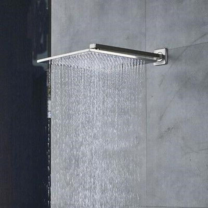 Fontana Monro 16" Chrome Square Wall-Mounted LED Shower Set With Multi-Level Mixer and Hand Shower