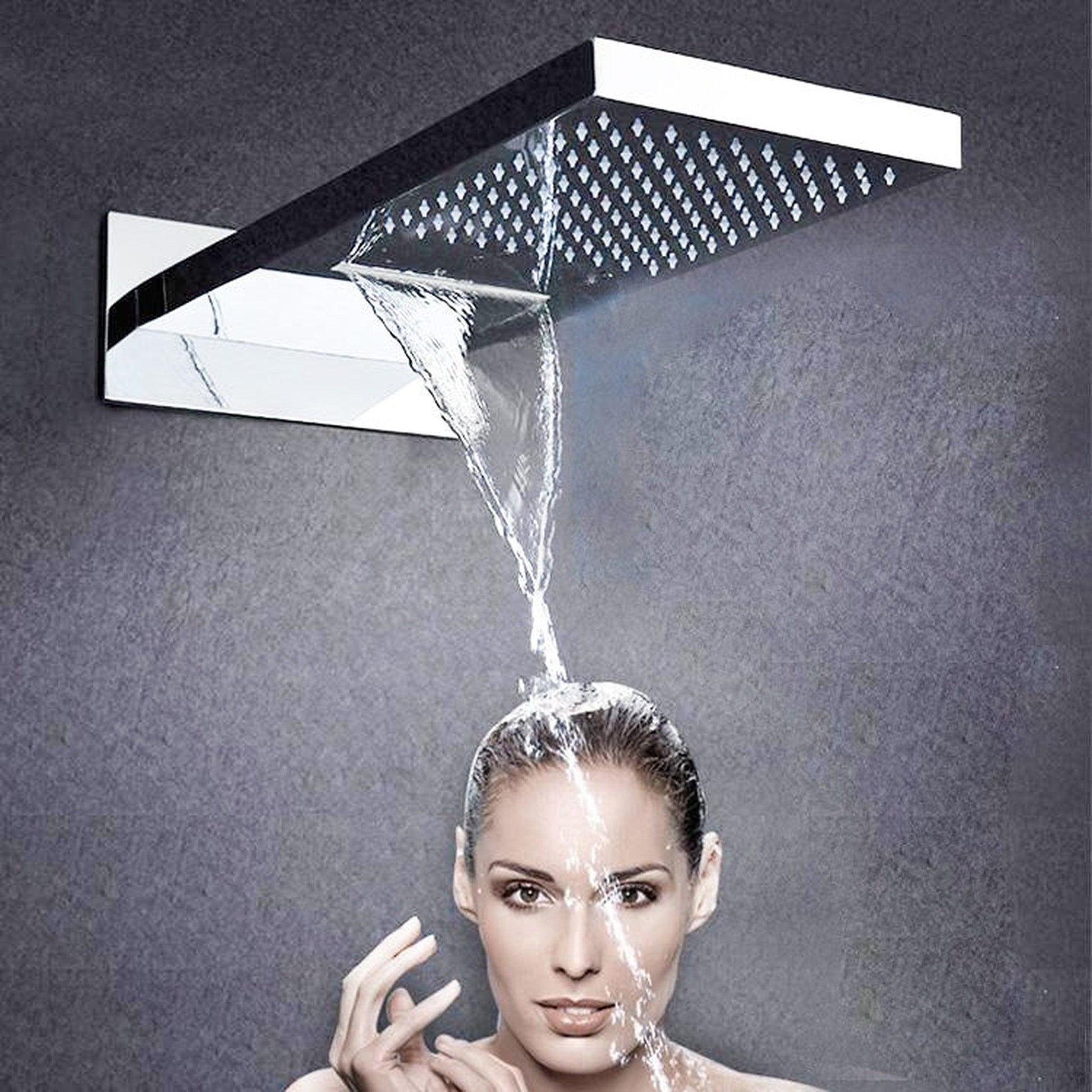 Fontana Océane Creative Luxury Chrome Wall-Mounted Multi-Functional Shower System With 6-Jet Body Sprays and Hand Shower