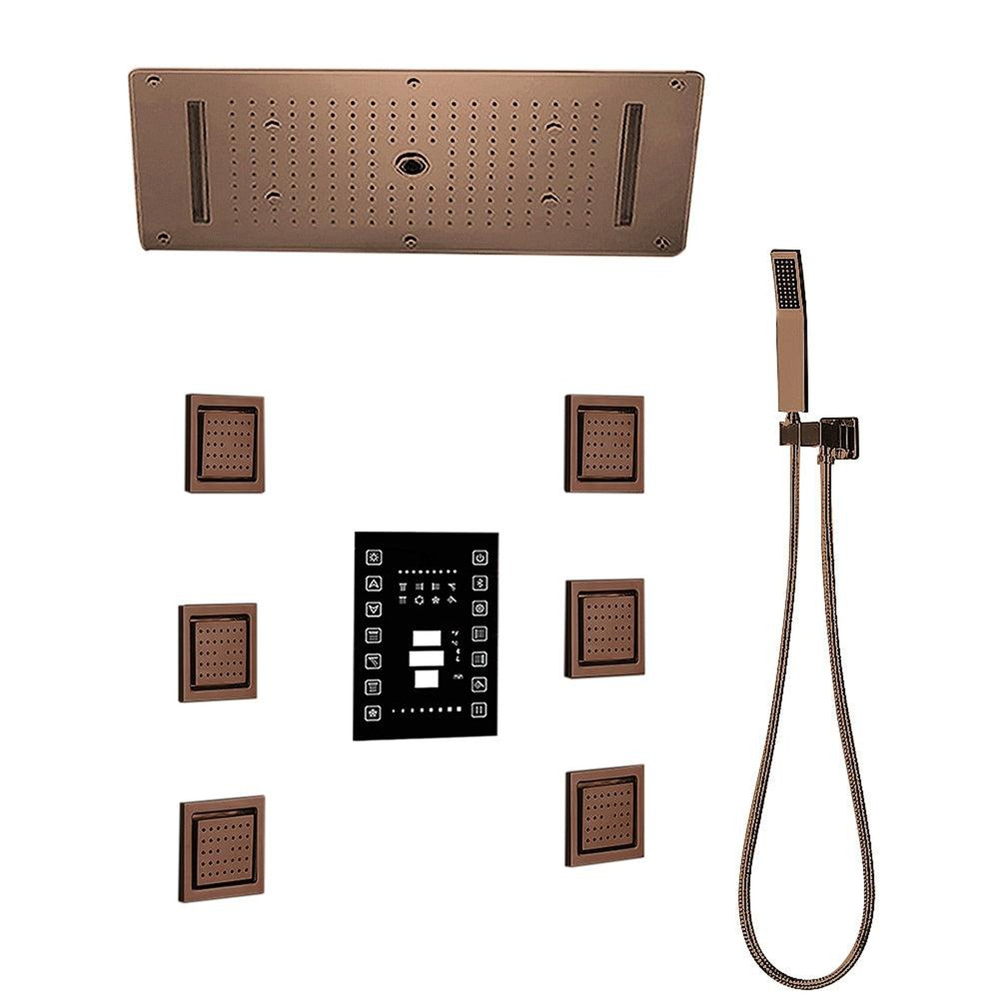 Fontana Oil Rubbed Bronze 4-Way LED Luxury Style Shower System With 6-Body Jets and Hand Shower