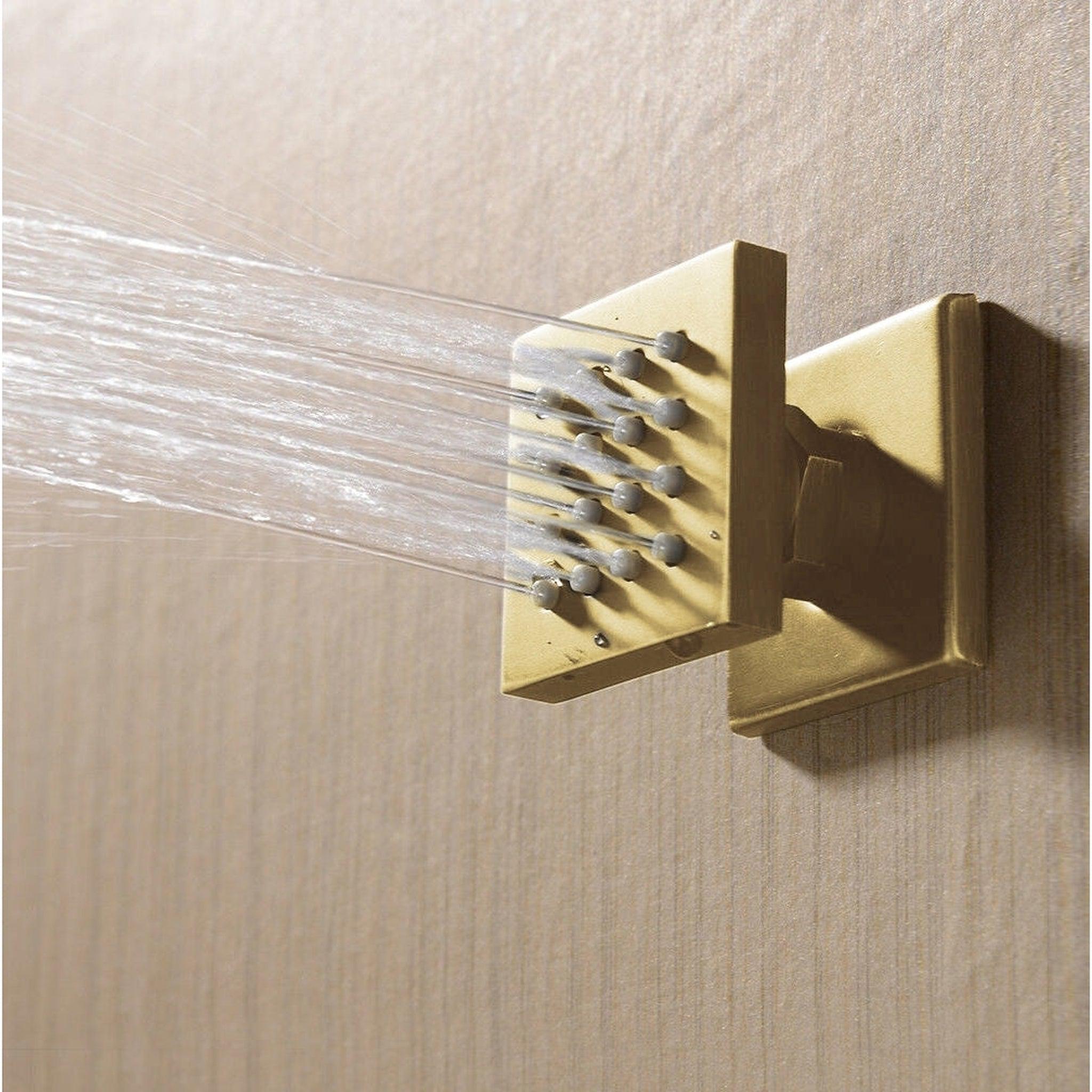 Fontana Piacenza Brushed Gold Recessed Ceiling Mounted Thermostatic LE ...