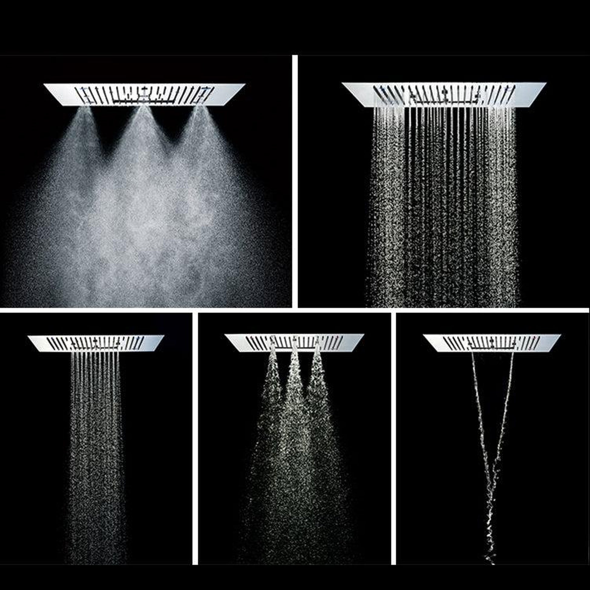 Fontana Platinum Chrome Ceiling Mounted Thermostatic Bathroom Rain Shower Set