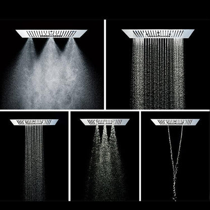 Fontana Platinum Chrome Ceiling Mounted Thermostatic Bathroom Rain Shower Set