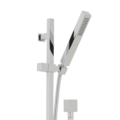 Fontana Reno 10" Chrome Square Ceiling Mounted Rainfall Shower System With 6-Body Massage Jets and Hand Shower