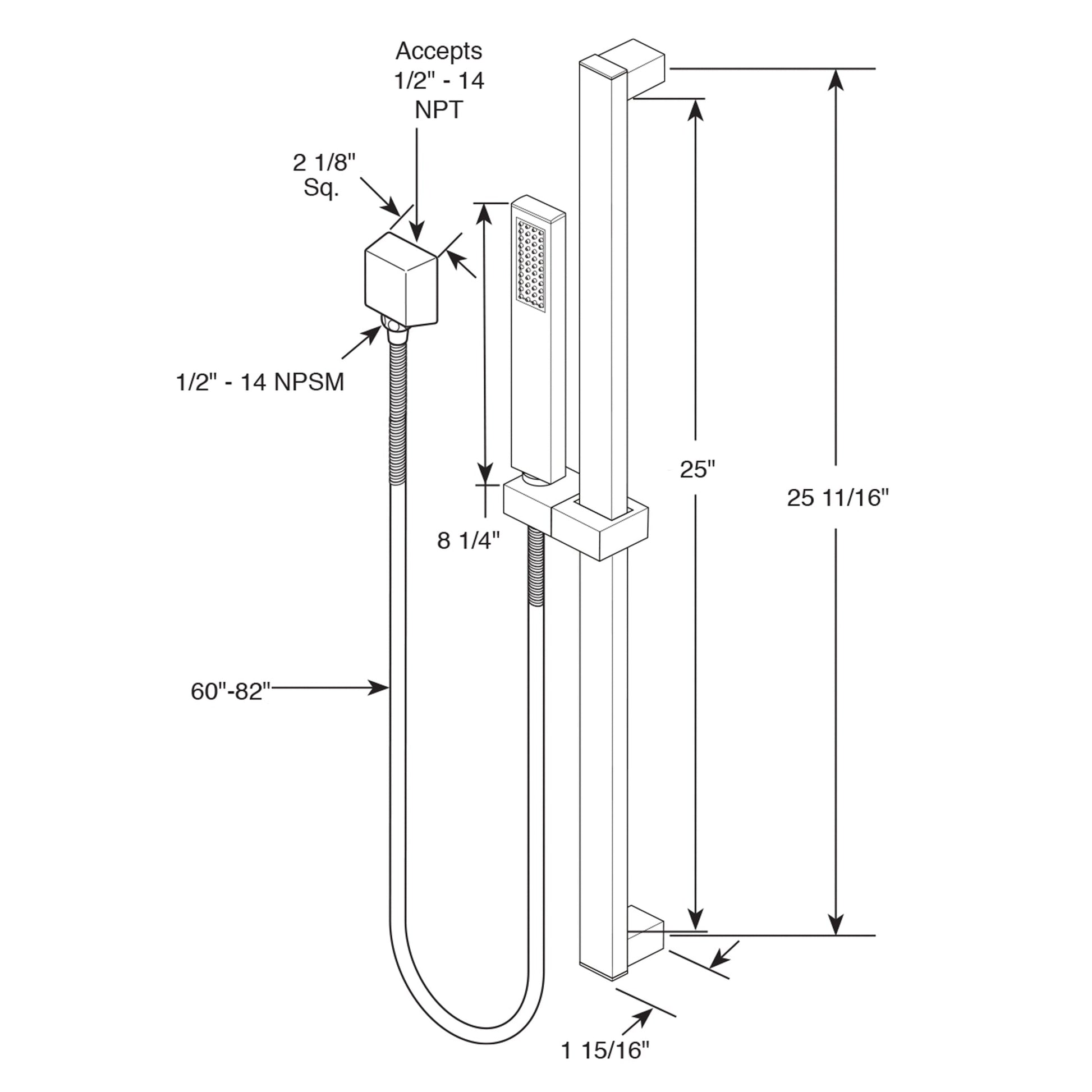 Fontana Reno 10" Chrome Square Ceiling Mounted Rainfall Shower System With 6-Body Massage Jets and Hand Shower