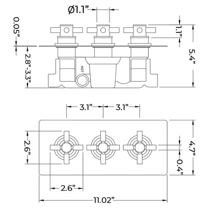 Fontana Reno 10" Chrome Square Ceiling Mounted Rainfall Shower System With 6-Body Massage Jets and Hand Shower