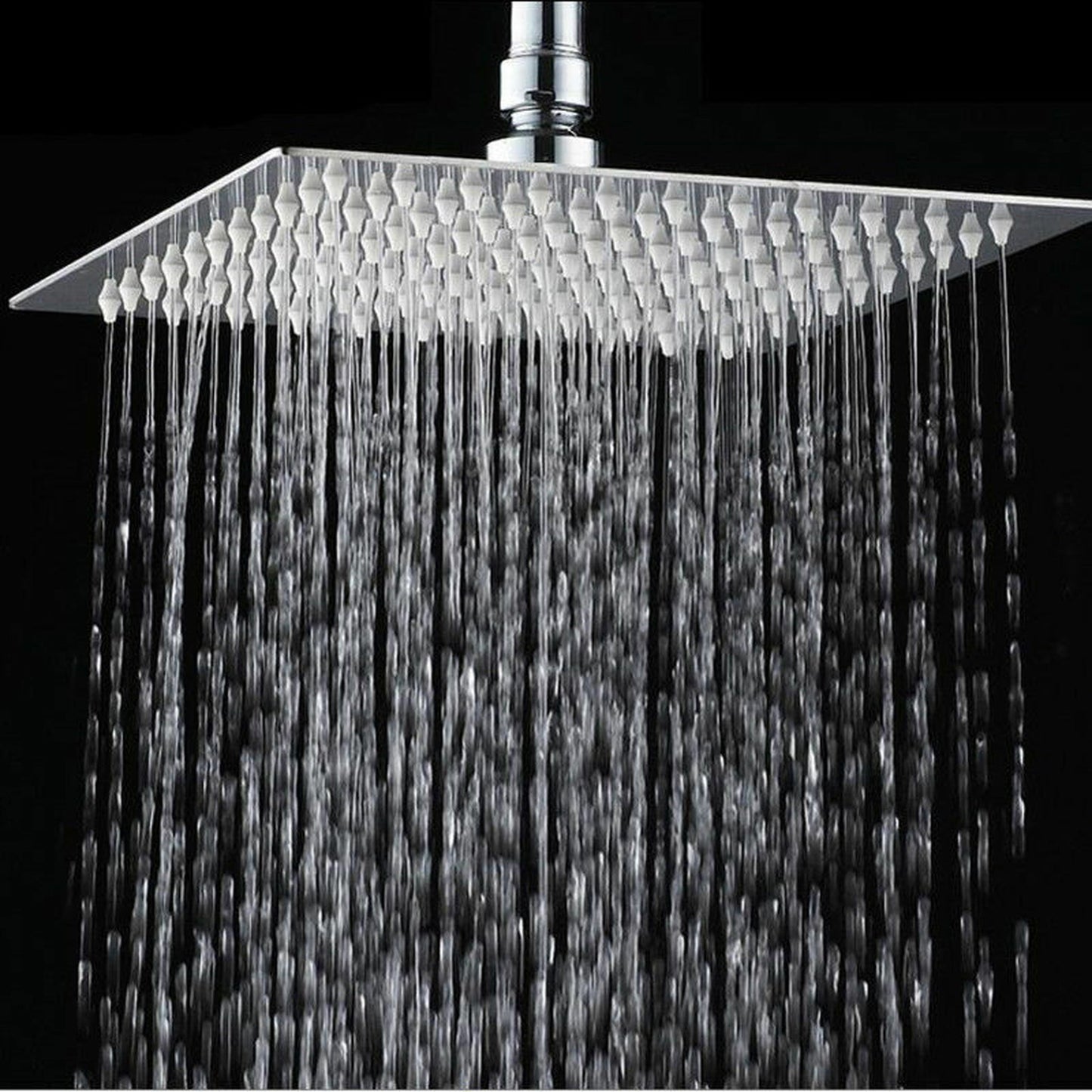 Fontana Reno 16" Chrome Square Ceiling Mounted Rainfall Shower System With 6-Body Massage Jets and Hand Shower