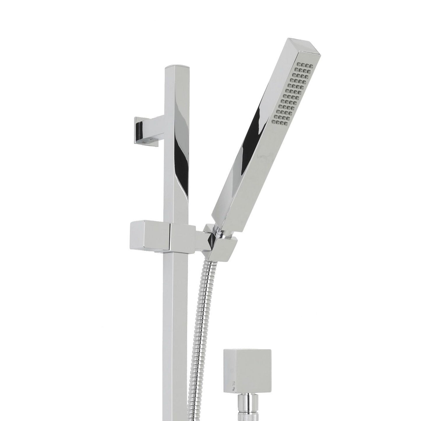 Fontana Reno 8" Chrome Square Ceiling Mounted Rainfall Shower System With 6-Body Massage Jets and Hand Shower