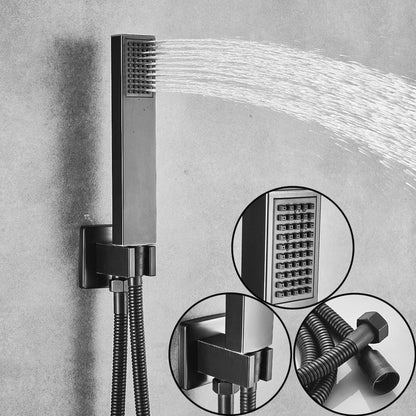 Fontana Royal Matte Black Digital Rainfall LED Shower System With 6-Jet Body Sprays and Hand Shower