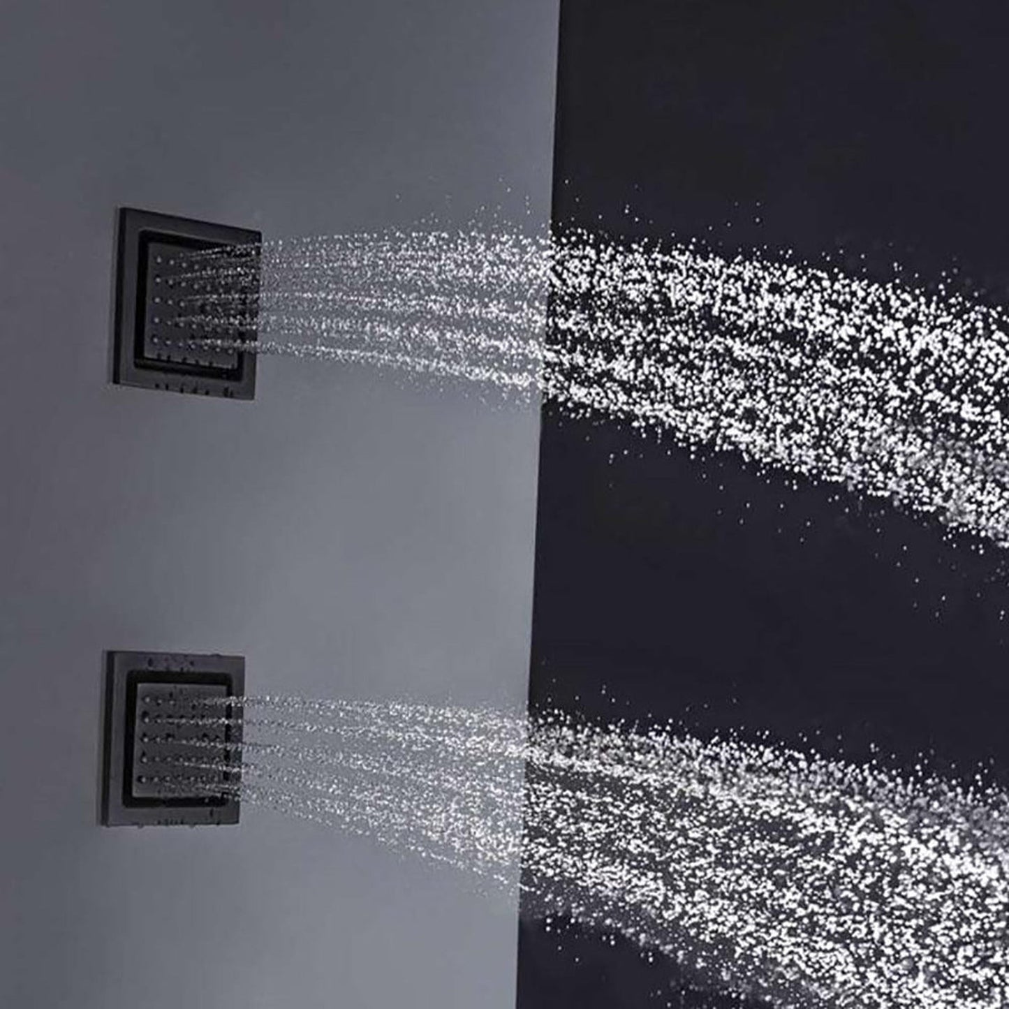 Fontana Royal Matte Black Digital Rainfall LED Shower System With 6-Jet Body Sprays and Hand Shower