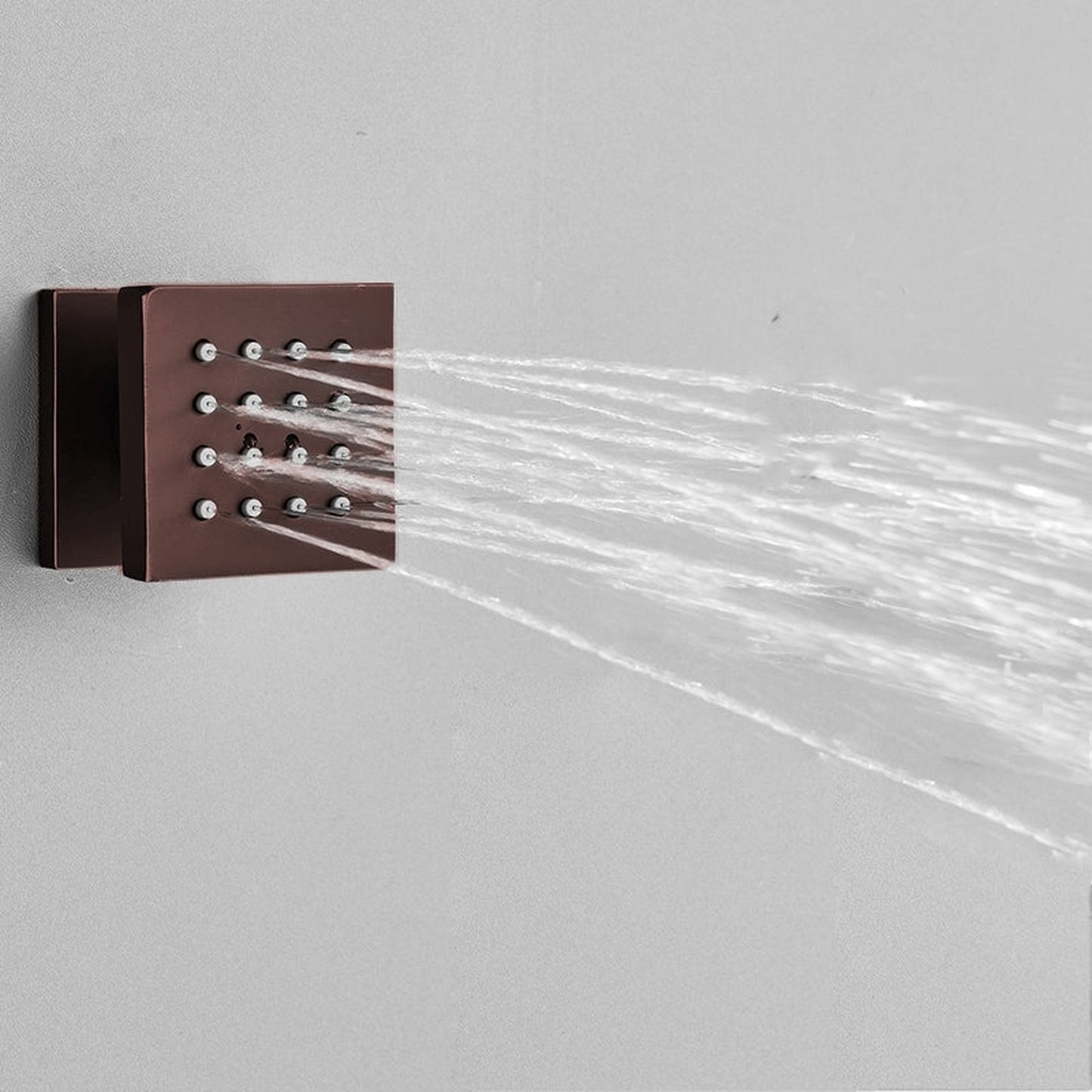 Fontana Sierra 10" Light Oil Rubbed Bronze Square Wall-Mounted LED Shower System With 6-Jet Body Sprays and Hand Shower
