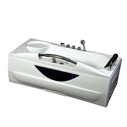 Fontana Sierra 67" x 33" White Rectangular Freestanding Indoor Acrylic Soaking Bathtub With Massage Jet