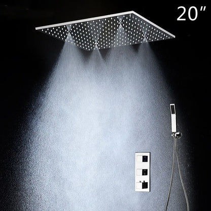Fontana St. Gallen Stainless Steel Ceiling Mounted Embedded Shower Head Thermostatic Bathroom Shower System With Hand Shower