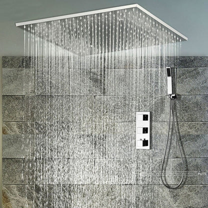 Fontana St. Gallen Stainless Steel Ceiling Mounted Embedded Shower Head Thermostatic Bathroom Shower System With Hand Shower