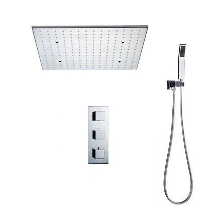 Fontana St. Gallen Stainless Steel Ceiling Mounted Embedded Shower Head Thermostatic Bathroom Shower System With Hand Shower