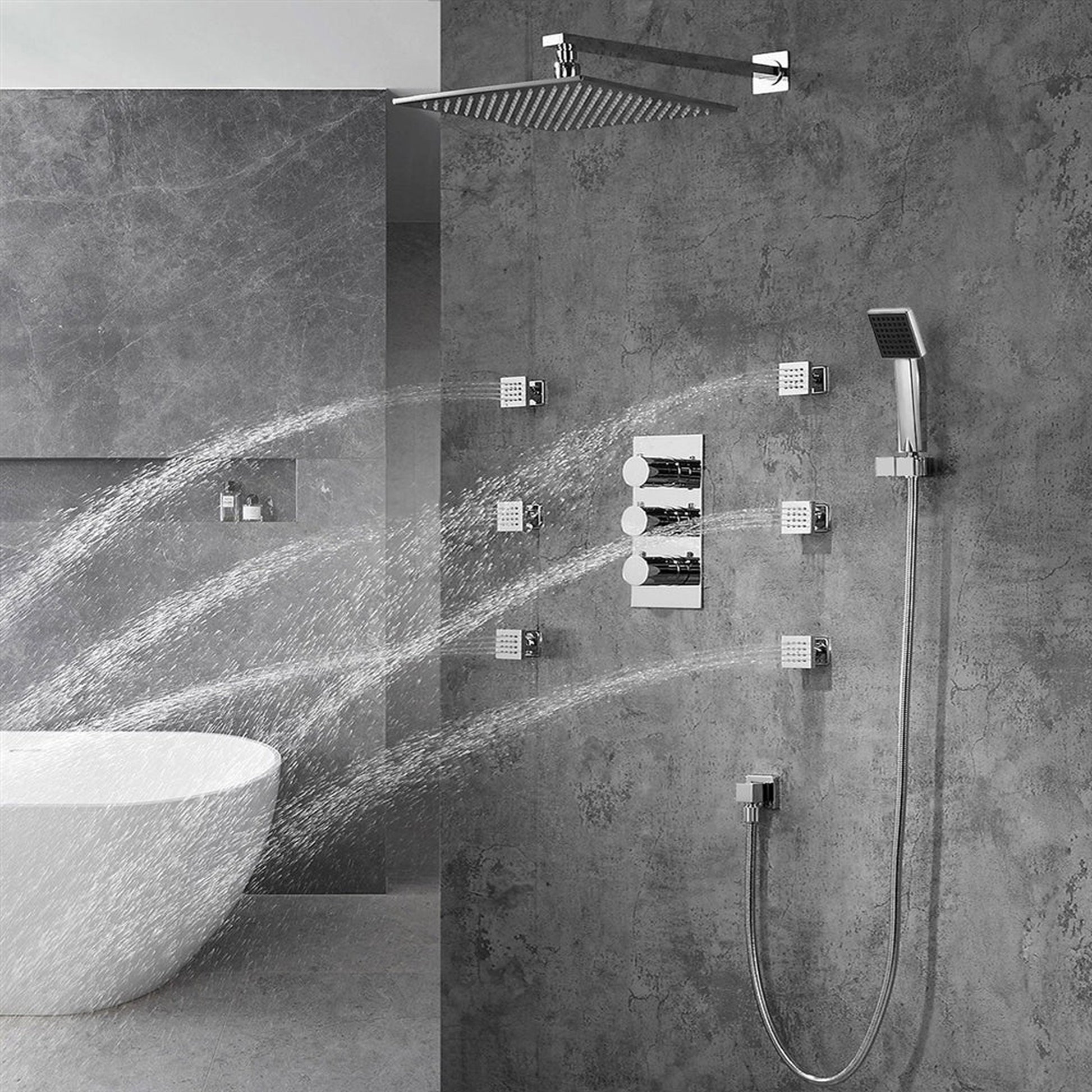 Featuring Oil Rubbed Bronze Sierra Multi Color Water Powered Led Shower  with Adjustable Body Jets and Mixer-Wall Mount Style