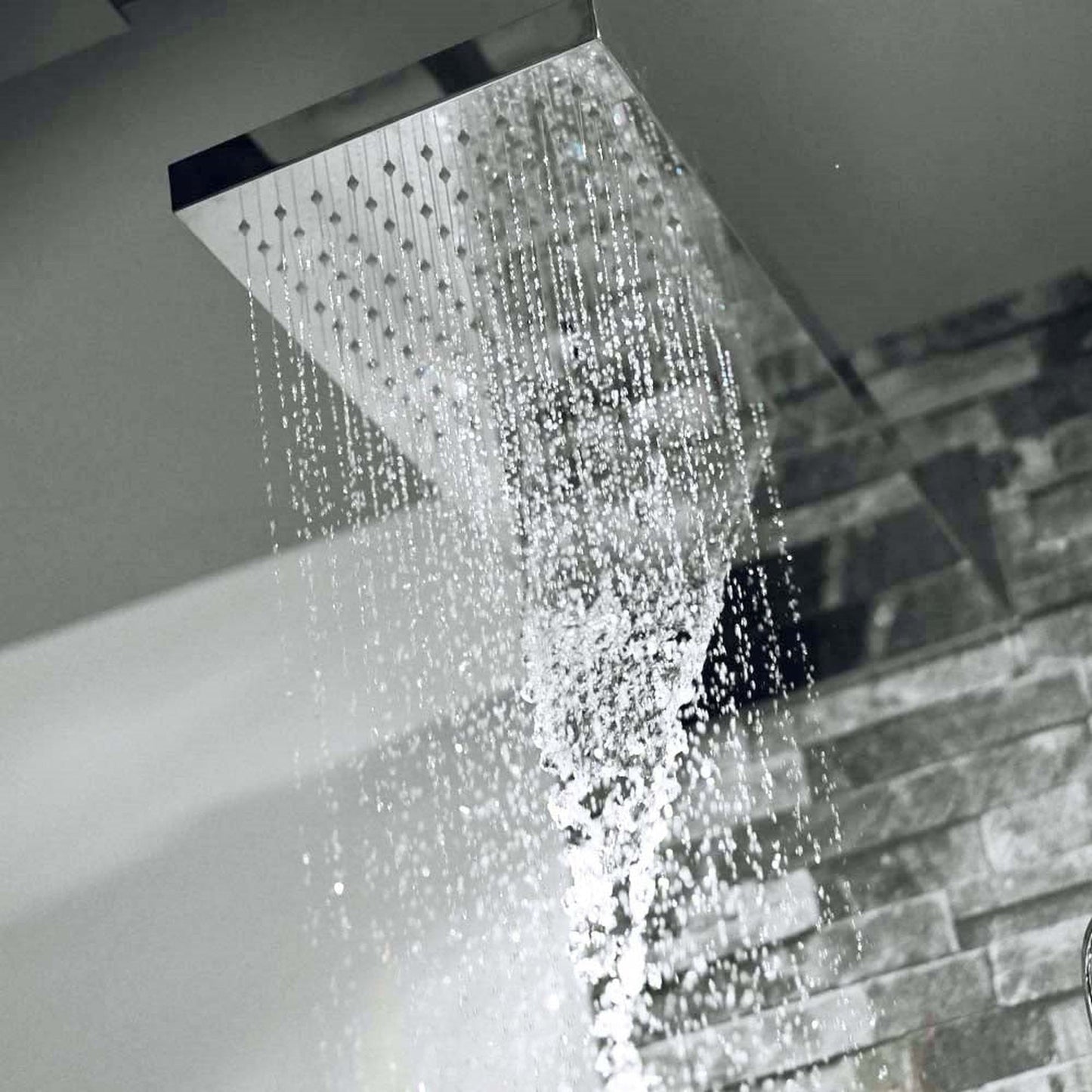 Fontana Warsaw Chrome Wall-Mounted Waterfall & Rainfall LED Shower System With 6-Jet Body Sprays and Hand Shower