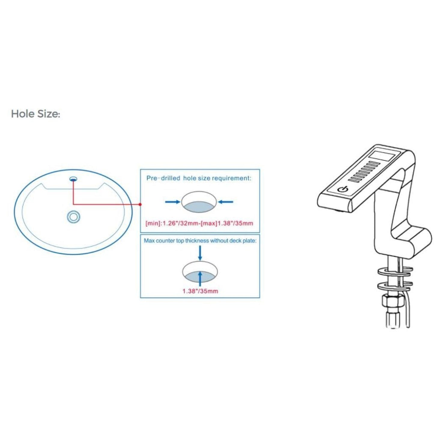 FontanaShowers 5" Chrome Motion Sensor Regular Single Cold Trio Commercial Automatic Temperature Control Bathroom Faucet