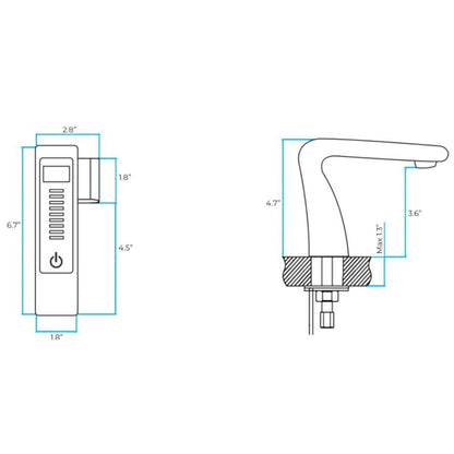 FontanaShowers 5" Chrome Motion Sensor Regular Single Cold Trio Commercial Automatic Temperature Control Bathroom Faucet