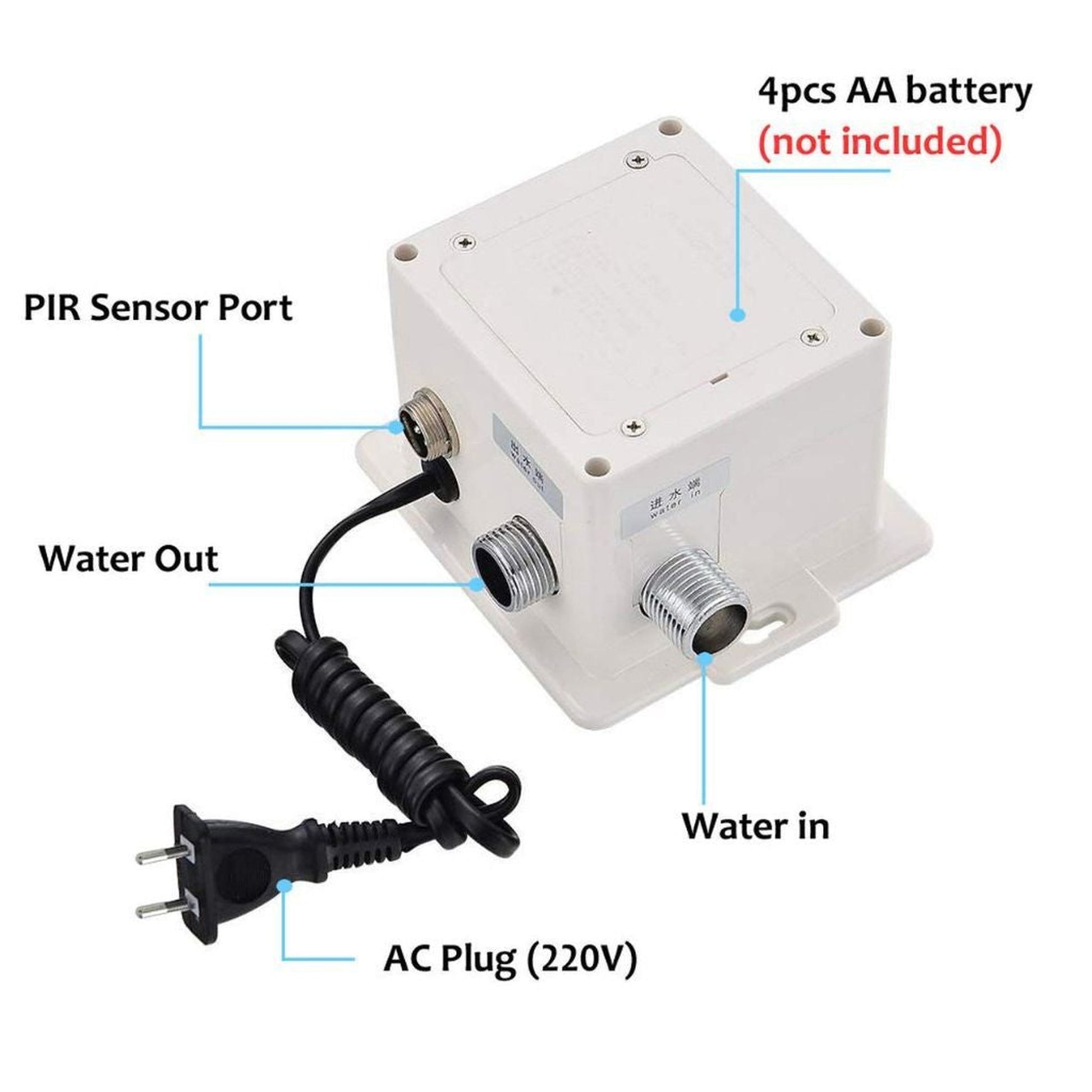 FontanaShowers 5" Chrome Motion Sensor Regular Single Cold Trio Commercial Automatic Temperature Control Bathroom Faucet