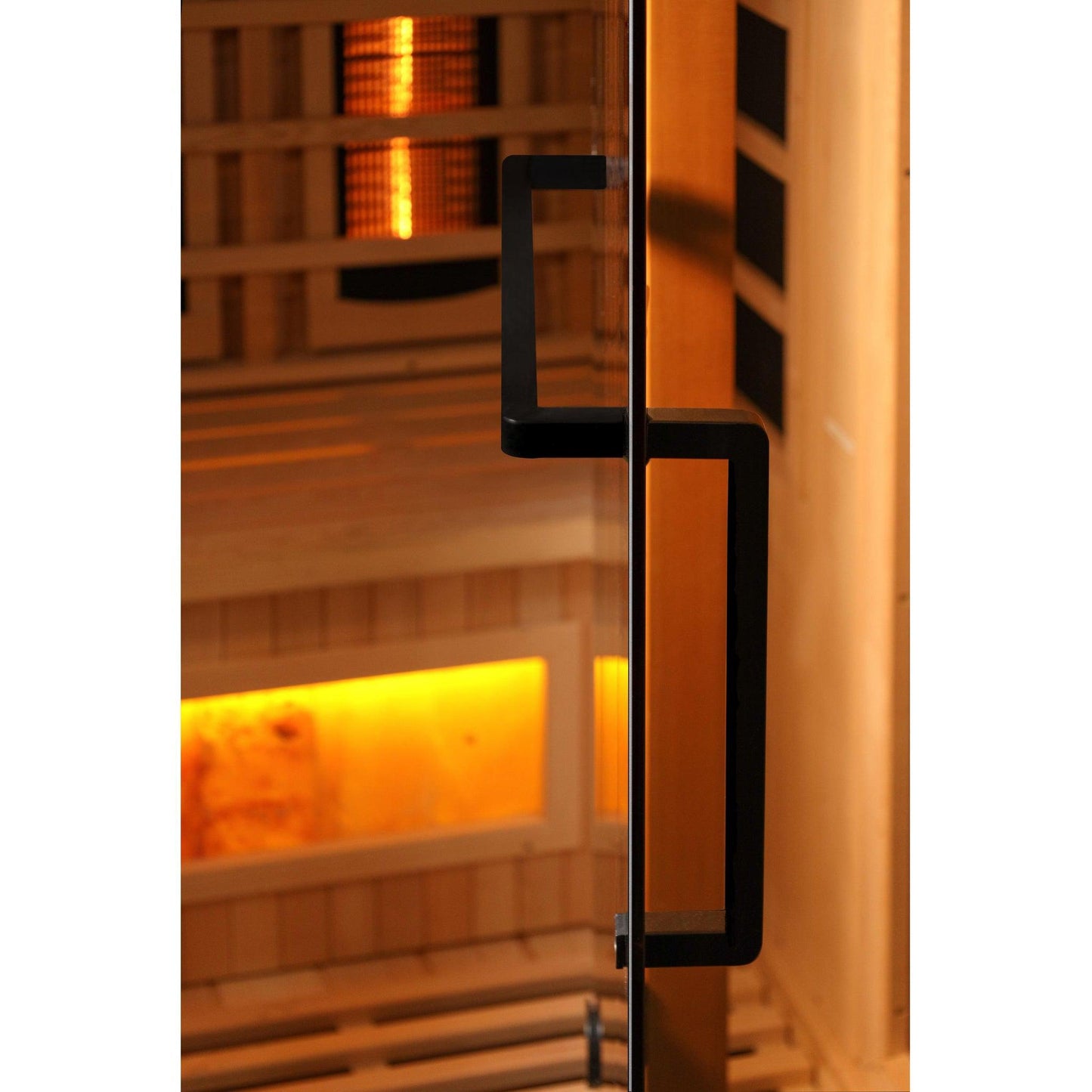 Golden Designs 1-Person Full Spectrum PureTech Near Zero EMF FAR Infrared Carbon Sauna With Himalayan Salt Bar in Canadian Hemlock