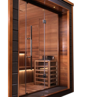 Golden Designs Bergen 6-Person Outdoor-Indoor Traditional Steam Sauna in Canadian Red Cedar Interior