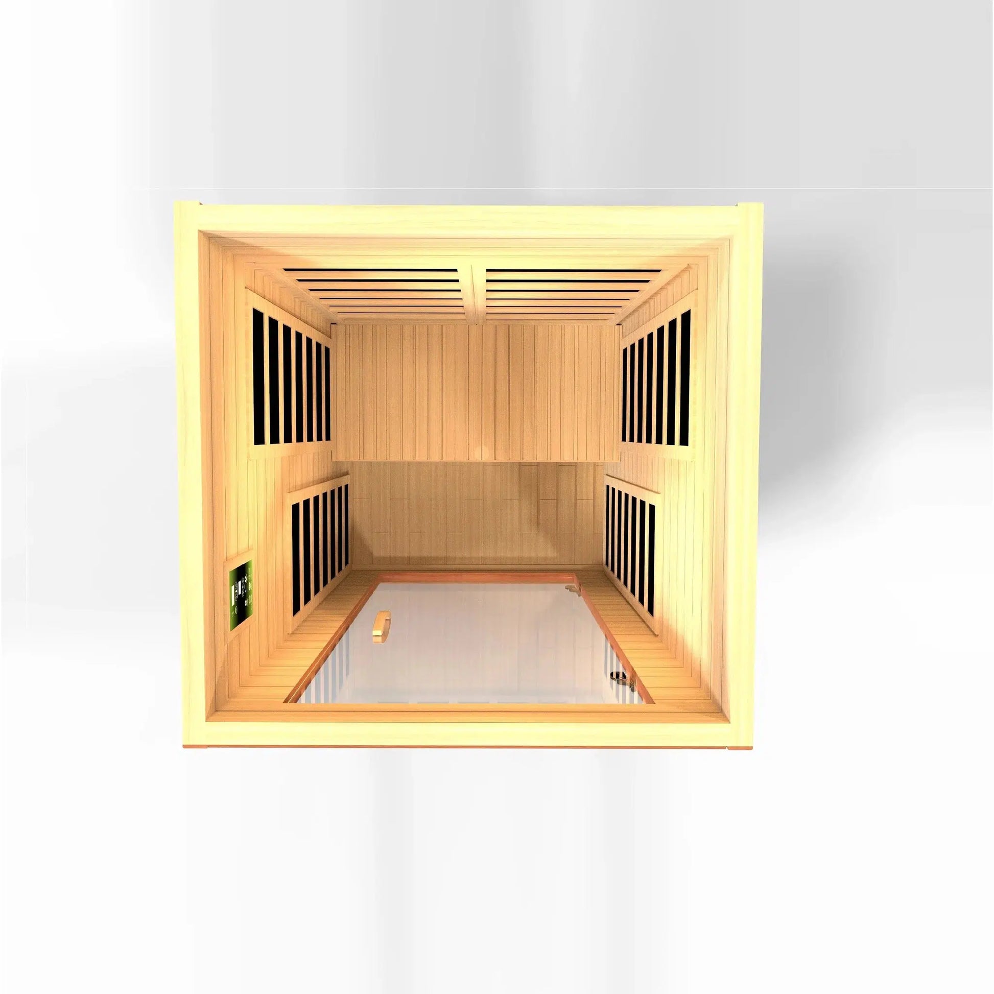 Golden Designs Dynamic Avila 1-2-Person Low EMF FAR Infrared Carbon Sauna in Canadian Hemlock