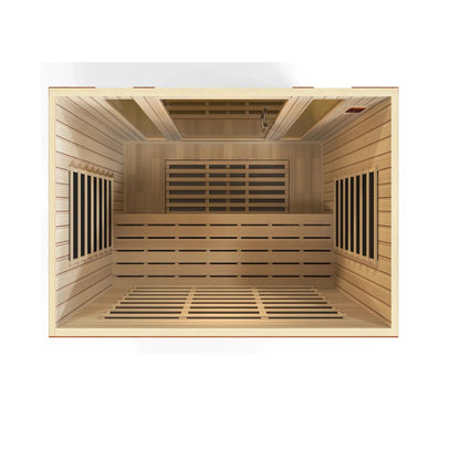 Golden Designs Dynamic Bergamo 4-Person Low EMF FAR Infrared Carbon Sauna in Canadian Hemlock