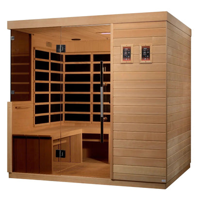 Golden Designs Dynamic La Sagrada 6-Person Ultra Low EMF FAR Infrared Carbon Sauna in Canadian Hemlock